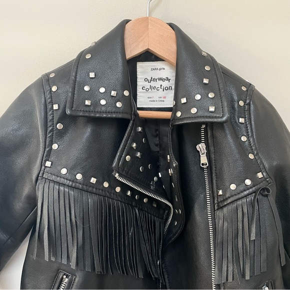 Zara Faux Leather Fringe Jacket - Picture 2 of 8
